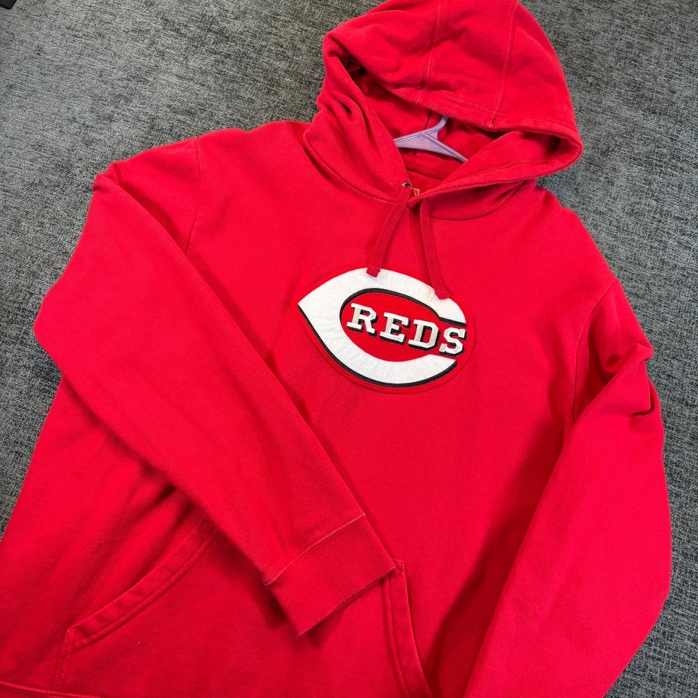 MLB Genuine Merchandise Cincinnati Reds Hoodie Mens XL Red Pullover Logo 1433